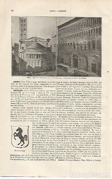 Otros art&iacute;culos de coleccionismo en papel: LAMINA ESPASA 12747: Iglesia de Santa Maria en Arezzo Italia - Varios