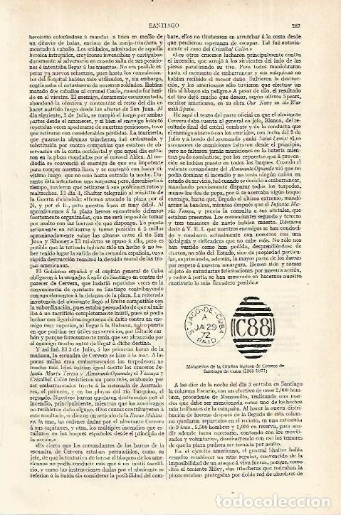 Otros art&iacute;culos de coleccionismo en papel: LAMINA ESPASA 12279: Matasellos de la Oficina Inglesa de Correos de Santiago de Cuba - Varios