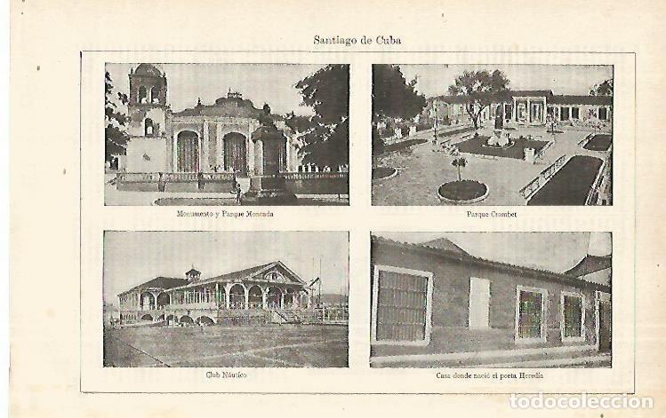 Otros art&iacute;culos de coleccionismo en papel: LAMINA ESPASA 12272: Vistas de Santiago de Cuba - Varios