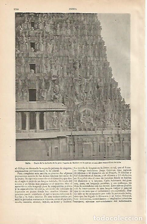 Otros art&iacute;culos de coleccionismo en papel: LAMINA ESPASA 4569: Pagoda de Madura India - Varios Autores