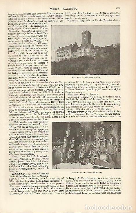 Otros art&iacute;culos de coleccionismo en papel: LAMINA ESPASA 4190: Castillo del Wartburg - Varios Autores
