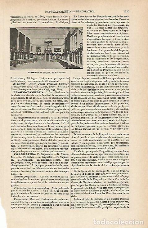 Otros art&iacute;culos de coleccionismo en papel: LAMINA ESPASA 17303: Refectorio del Monasterio de Praglia Italia - Varios