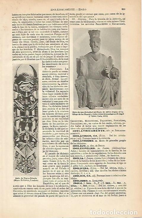 Otros art&iacute;culos de coleccionismo en papel: LAMINA ESPASA 4529: Idolo de Nueva Zelanda y norte de Africa - Varios Autores