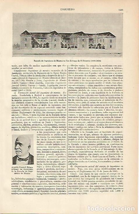 Otros art&iacute;culos de coleccionismo en papel: LAMINA ESPASA 4599: Escuela de Ingenieros de Monte de El Escorial - Varios Autores