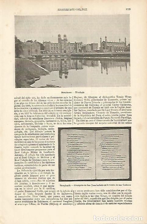 Otros art&iacute;culos de coleccionismo en papel: LAMINA ESPASA 7392: Colegio de Stonyhurst Lancashire Inglaterra - Varios
