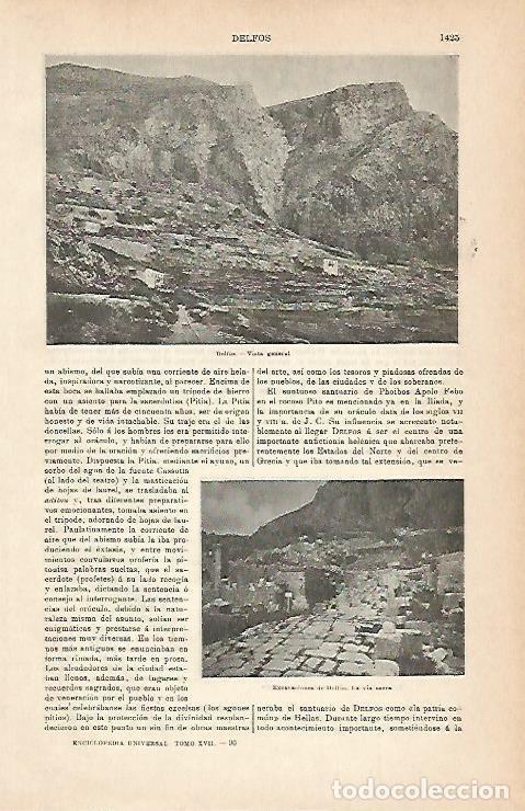 Otros art&iacute;culos de coleccionismo en papel: LAMINA ESPASA 2066: Vista general de Delfos Grecia - Varios Autores