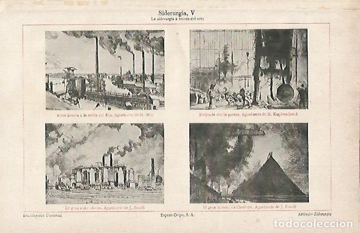 Otros art&iacute;culos de coleccionismo en papel: LAMINA ESPASA 726: La siderurgia en el arte. Aguafuertes - Varios autores