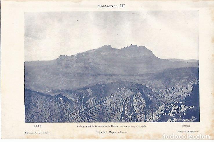Otros art&iacute;culos de coleccionismo en papel: LAMINA ESPASA 8718: Vista general de la monta&ntilde;a de Montserrat Barcelona - Varios