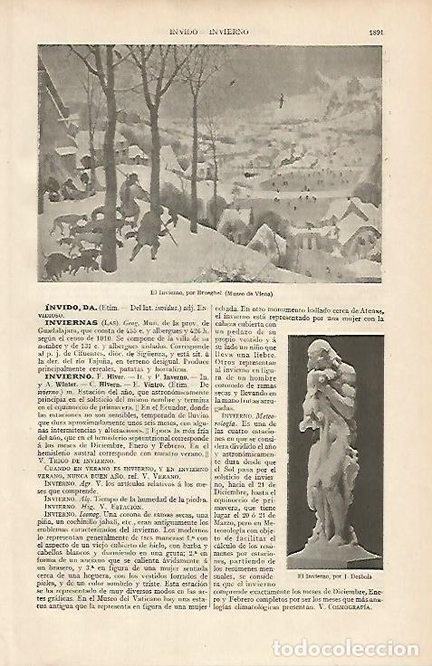 Otros art&iacute;culos de coleccionismo en papel: LAMINA ESPASA 7211: El invierno por Brueghel - Varios
