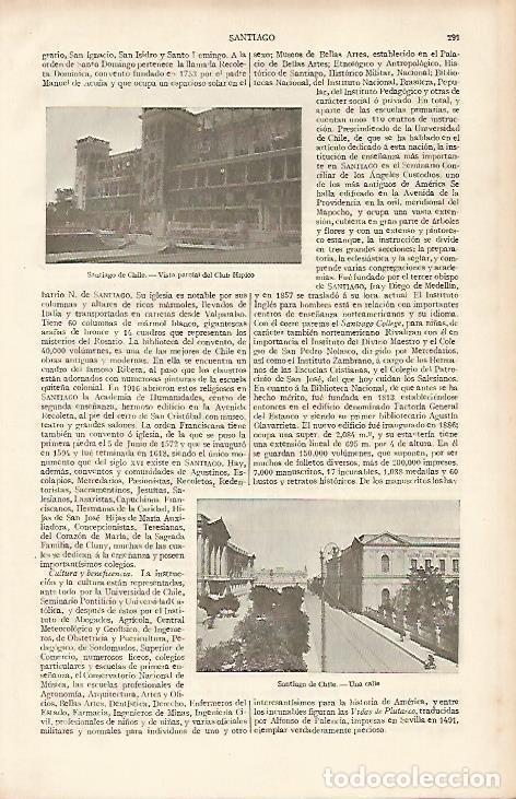 Otros art&iacute;culos de coleccionismo en papel: LAMINA ESPASA 19459: Club Hipico de Santiago de Chile - Varios