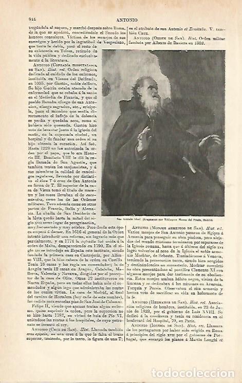 Otros art&iacute;culos de coleccionismo en papel: LAMINA ESPASA 7037: San Antonio Abad por Velazquez - Varios