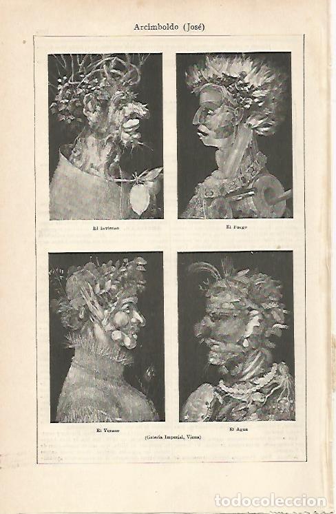 Otros art&iacute;culos de coleccionismo en papel: LAMINA ESPASA 7112: Obras de Jose Arcimboldo - Varios