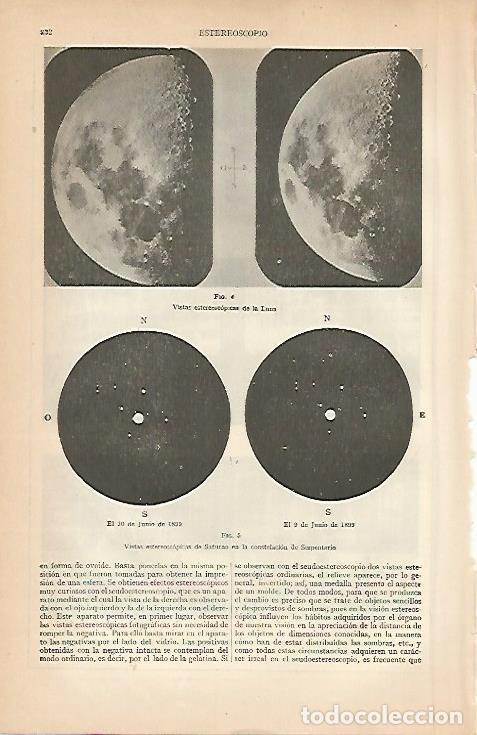 Otros art&iacute;culos de coleccionismo en papel: LAMINA ESPASA 7881: Vistas de la Luna y de Saturno - Varios