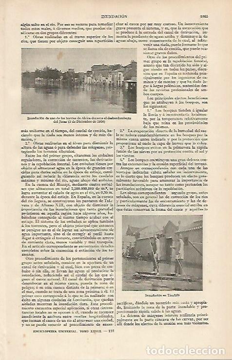 Otros art&iacute;culos de coleccionismo en papel: LAMINA ESPASA 7205: Inundacion en Alcira y en Tientsin - Varios