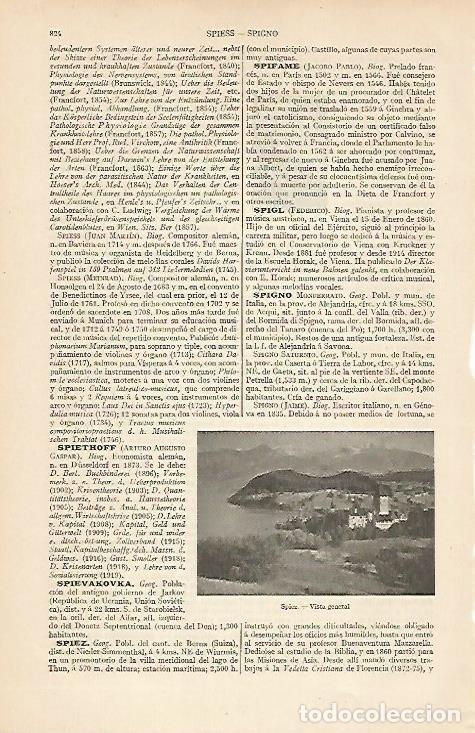 Otros art&iacute;culos de coleccionismo en papel: LAMINA ESPASA 7432: Vista general de Spiez Suiza - Varios