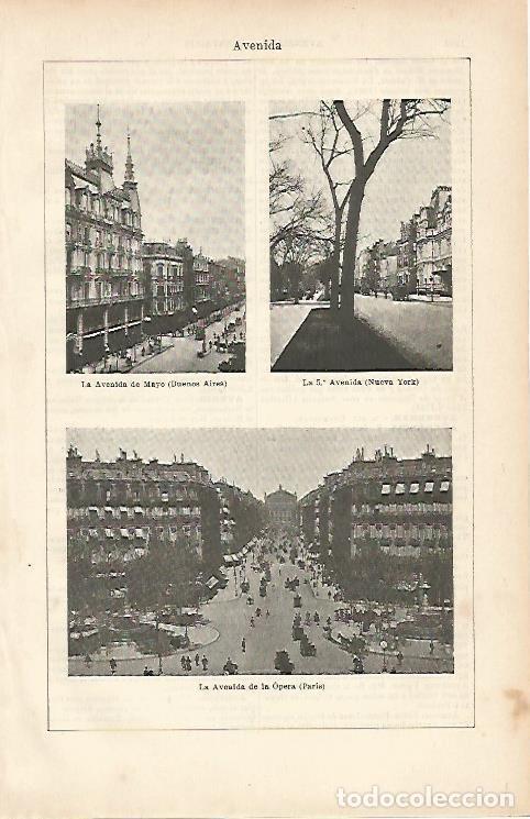 Otros art&iacute;culos de coleccionismo en papel: LAMINA ESPASA 7162: Avenidas de Buenos Aires Nueva York y Paris - Varios