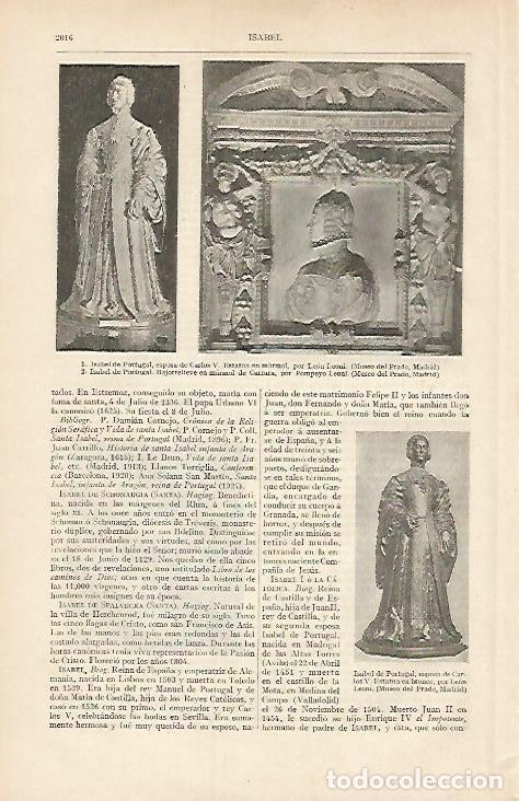 Otros art&iacute;culos de coleccionismo en papel: LAMINA ESPASA 7235: Isabel de Portugal - Varios