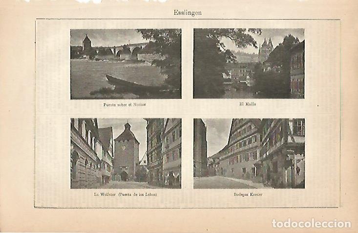 Otros art&iacute;culos de coleccionismo en papel: LAMINA ESPASA 7860: Vistas de Esslingen Austria - Varios