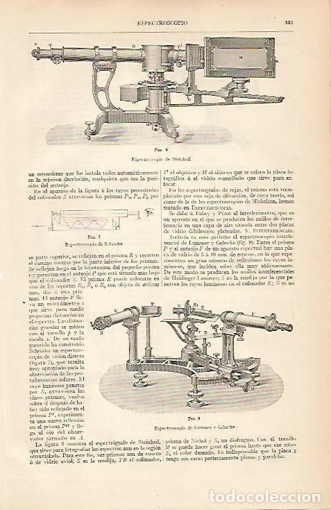 Otros art&iacute;culos de coleccionismo en papel: LAMINA ESPASA 7840: Espectroscopio de Steinheil - Varios