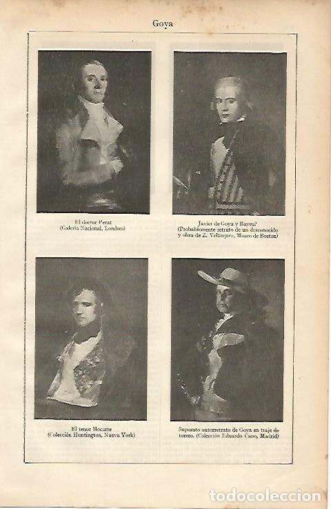 Otros art&iacute;culos de coleccionismo en papel: LAMINA ESPASA 2148: Retratos pintados por Goya - Varios Autores