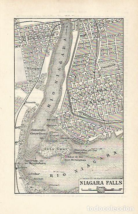 Otros art&iacute;culos de coleccionismo en papel: LAMINA ESPASA 20142: Plano de Niagara Falls - Varios