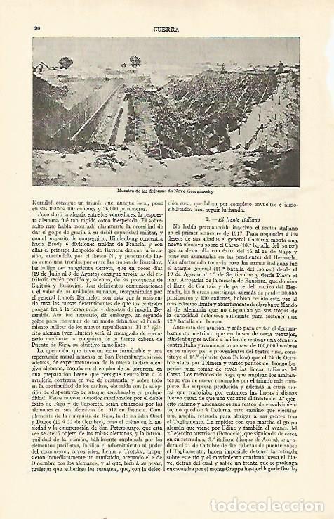 Otros art&iacute;culos de coleccionismo en papel: LAMINA ESPASA 21457: Defensas de Novo-Georgiewsky - Varios