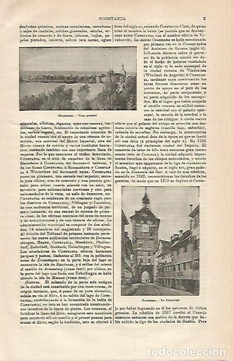 Otros art&iacute;culos de coleccionismo en papel: LAMINA ESPASA 20582: Vistas de Constanza Alemania - Varios