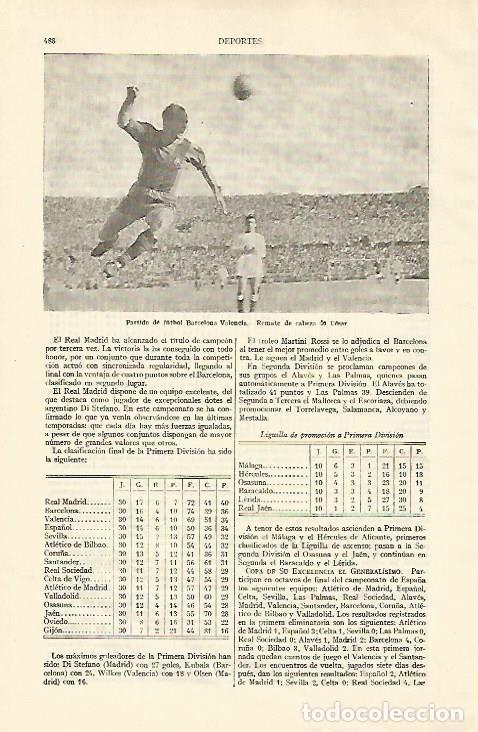 Otros art&iacute;culos de coleccionismo en papel: LAMINA ESPASA 22134: Partido de futbol Barcelona-Valencia - Varios