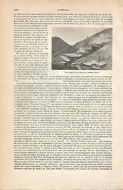 Otros art&iacute;culos de coleccionismo en papel: LAMINA ESPASA 2933: Fabrica de cemento Asland - Varios Autores