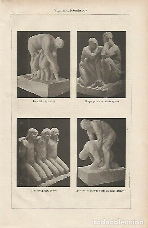 Otros art&iacute;culos de coleccionismo en papel: LAMINA DE ESPASA 266: Obras de Gustavo Vigeland - Varios autores