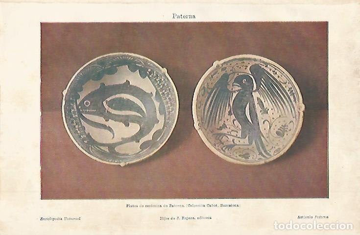 Otros art&iacute;culos de coleccionismo en papel: LAMINA ESPASA 2351: Platos de ceramica de Paterna Valencia - Varios Autores