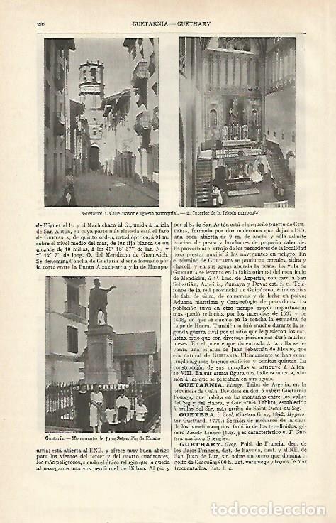 Otros art&iacute;culos de coleccionismo en papel: LAMINA ESPASA 21485: Vistas de Guetaria Pais Vasco - Varios