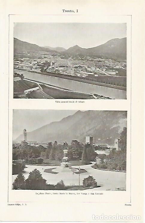 Otros art&iacute;culos de coleccionismo en papel: LAMINA ESPASA 20370: Vistas de Trento desde el Adigio - Varios
