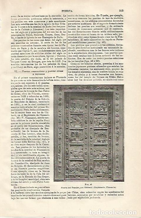 Otros art&iacute;culos de coleccionismo en papel: LAMINA ESPASA 23092: Puerta del Paraiso del Baptisterio de Florencia - Varios