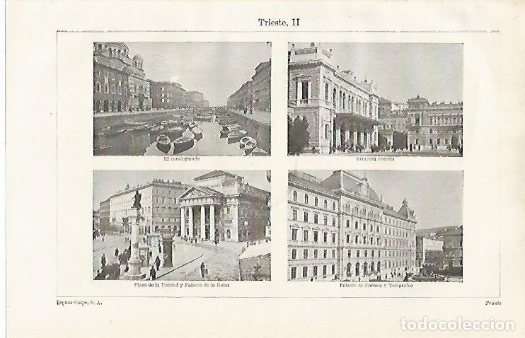 Otros art&iacute;culos de coleccionismo en papel: LAMINA ESPASA 20414: Edificios de Trieste Italia - Varios