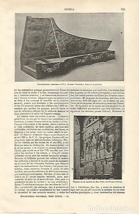 Otros art&iacute;culos de coleccionismo en papel: LAMINA ESPASA 24603: Clavicembalo veneciano del 1574 - Varios