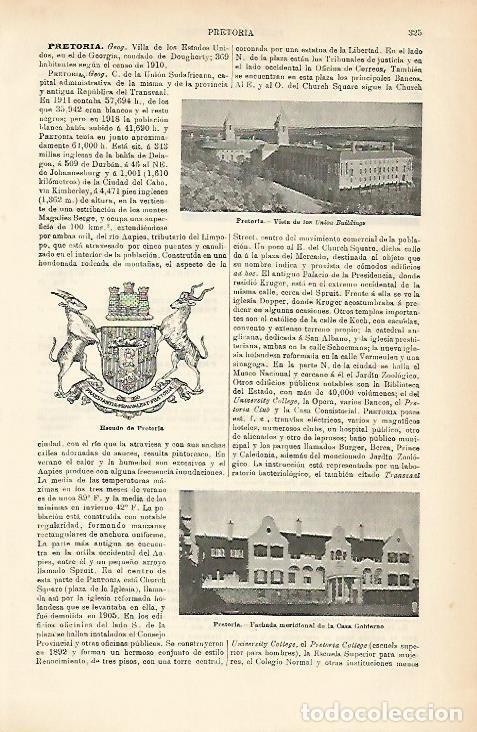 Otros art&iacute;culos de coleccionismo en papel: LAMINA ESPASA 3598: Vistas de Pretoria Estados Unidos - Varios Autores
