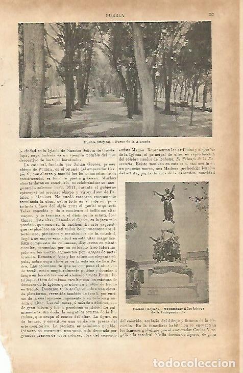 Otros art&iacute;culos de coleccionismo en papel: LAMINA ESPASA 3679: Vistas de Puebla Mexico - Varios Autores