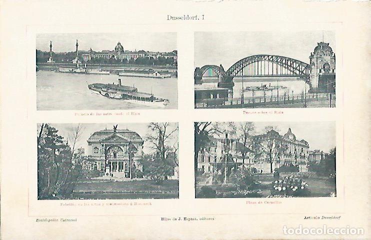 Otros art&iacute;culos de coleccionismo en papel: LAMINA ESPASA 3200: Edificios de Dusseldorf Alemania - Varios Autores