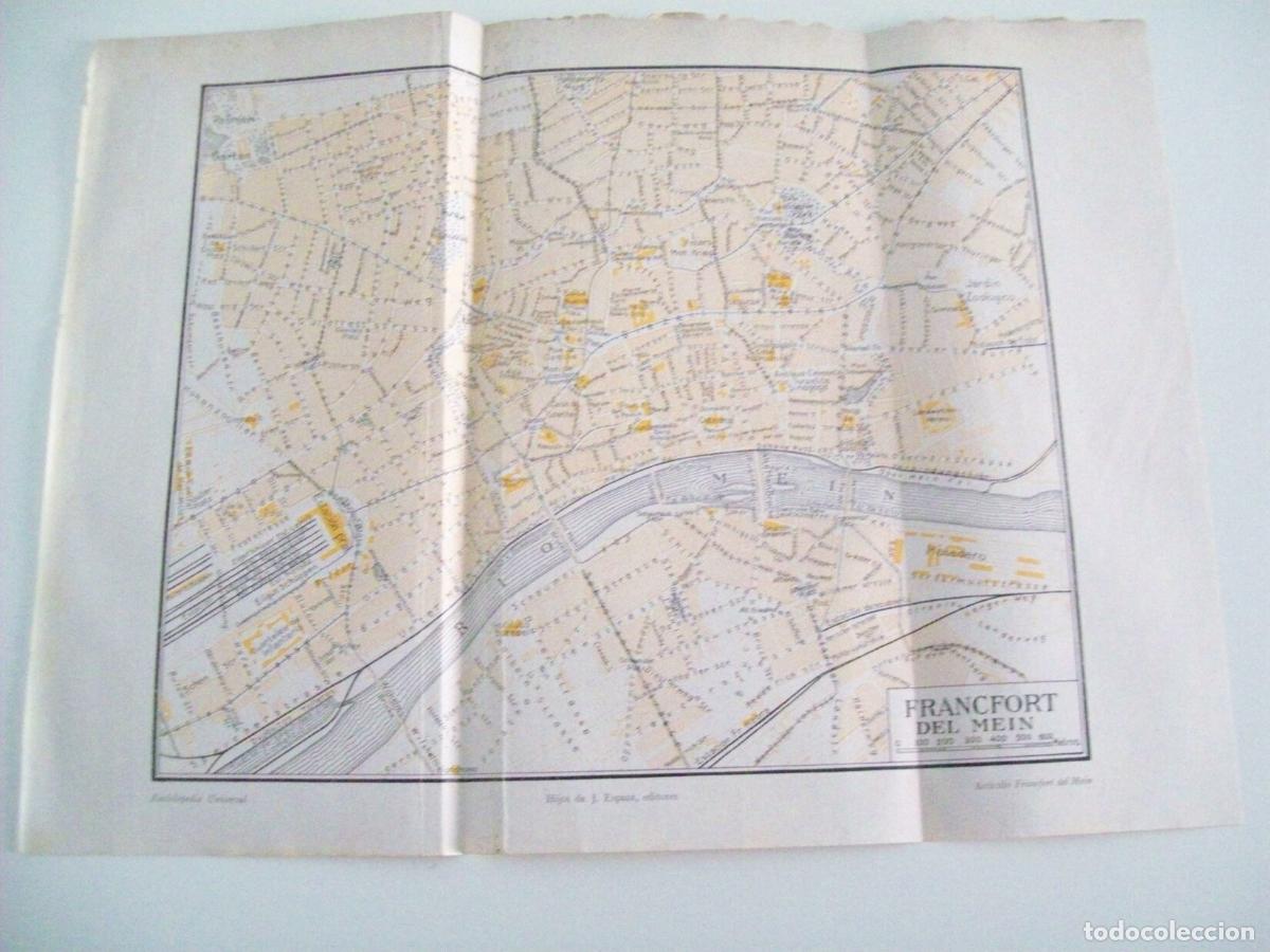 Otros art&iacute;culos de coleccionismo en papel: LAMINA ESPASA 3471: Plano de Frankfurt Alemania - Varios Autores