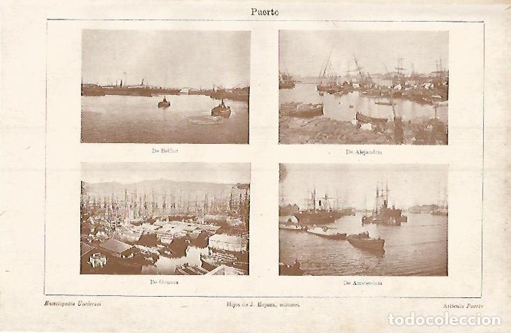 Otros art&iacute;culos de coleccionismo en papel: LAMINA ESPASA 3751: Puerto de Belfast -alejandria Genova y Amssterdam - Varios Autores