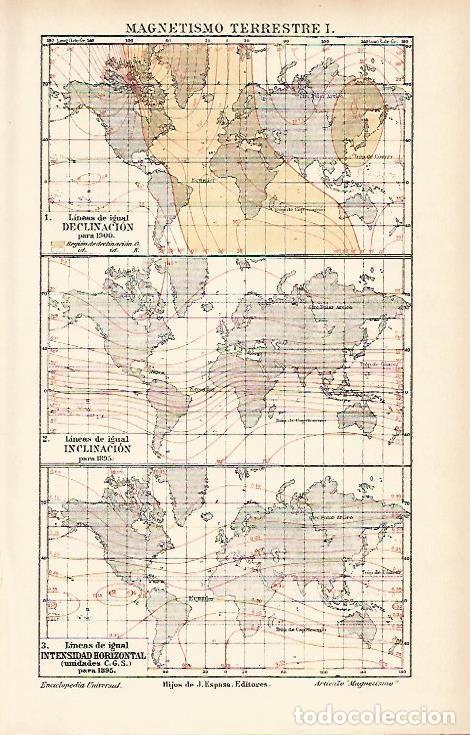 Otros art&iacute;culos de coleccionismo en papel: LAMINA ESPASA 3874: Magnetismo terrestre - Varios Autores