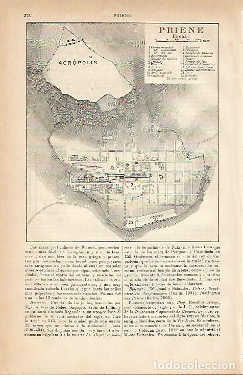Otros art&iacute;culos de coleccionismo en papel: LAMINA ESPASA 3604: Plano de Priene Turquia - Varios Autores
