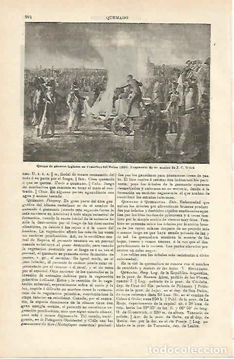 Otros art&iacute;culos de coleccionismo en papel: LAMINA ESPASA 3813: Fragmento de Quema de generos ingleses por Wilck - Varios Autores