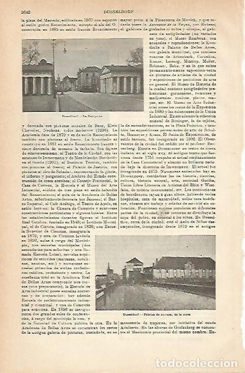 Otros art&iacute;culos de coleccionismo en papel: LAMINA ESPASA 3199: Vistas de Dusseldorf Alemania - Varios Autores