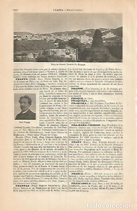 Otros art&iacute;culos de coleccionismo en papel: LAMINA ESPASA 3505: Vista de Frascati Italia - Varios Autores