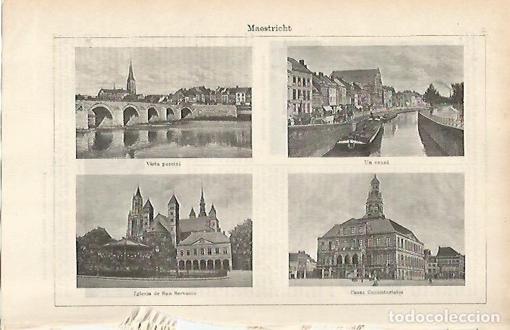 Otros art&iacute;culos de coleccionismo en papel: LAMINA ESPASA 3855: Vistas de Maestricht - Varios Autores
