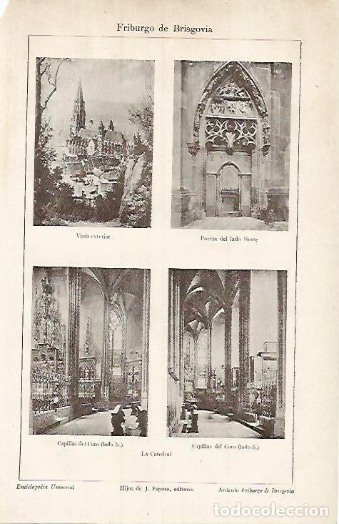 Otros art&iacute;culos de coleccionismo en papel: LAMINA ESPASA 3523: Catedral de Frisburgo de Brisgovia - Varios Autores