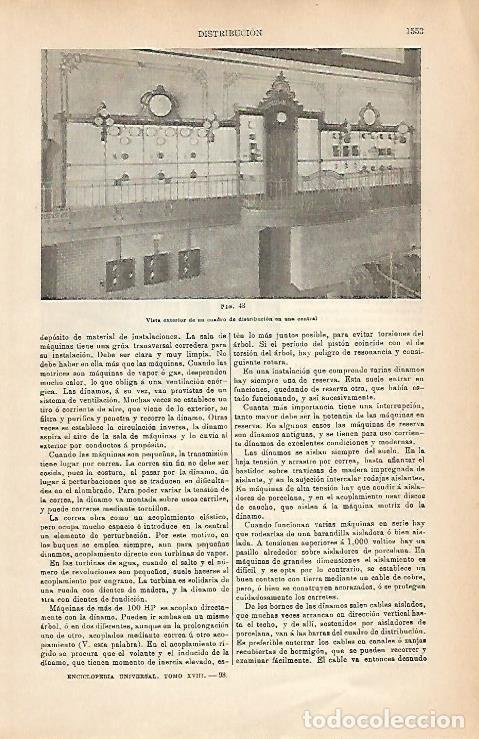 Otros art&iacute;culos de coleccionismo en papel: LAMINA ESPASA 3081: Vista exterior dal cuadro de distribucion de una central electrica - Varios Auto