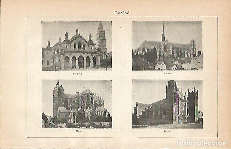 Otros art&iacute;culos de coleccionismo en papel: LAMINA ESPASA 3001: Catedral de Amiens Poitiers Le Mans y Perigeux - Varios Autores